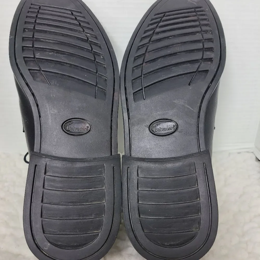 Belvedere Studio Duke Mens Size 13 Black Cap Toe Oxfords Leather